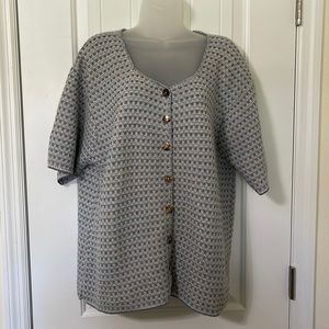 Reba Rose Vintage Button Up Sweater Shirt. Size 14/16.